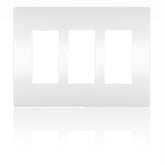 Legrand - Pass & Seymour RWP263W Three Gang Screwless Wallplate